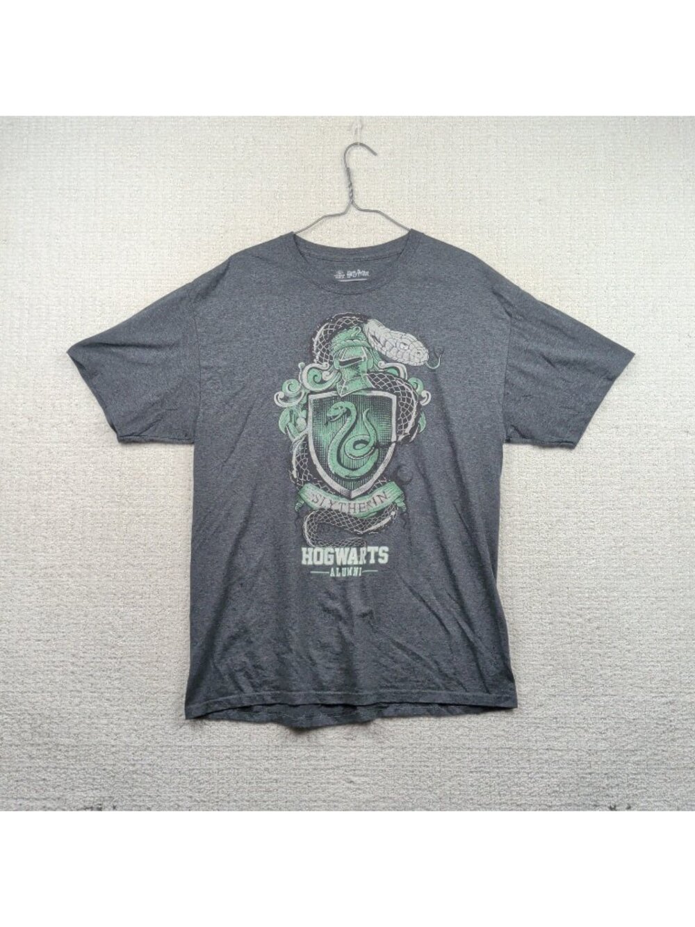 Harry Potter Slytherin Hogwarts Alumni Graphic T-Shirt Mens L Gray Heather